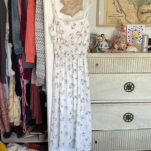 Long white floral dress